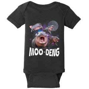 Famous Baby Pygmy Hippo Moo Deng Funny For Animal Lover Baby Bodysuit