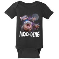 Famous Baby Pygmy Hippo Moo Deng Funny For Animal Lover Baby Bodysuit