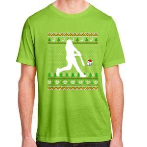 Funny Baseball Player Santa Claus Hat Ugly Christmas Sweater Funny Gift Adult ChromaSoft Performance T-Shirt