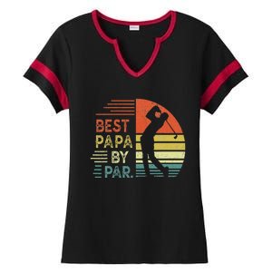 Funny Best Papa By Par Fathers Day Golf Grandpa Ladies Halftime Notch Neck Tee