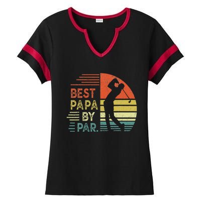 Funny Best Papa By Par Fathers Day Golf Grandpa Ladies Halftime Notch Neck Tee