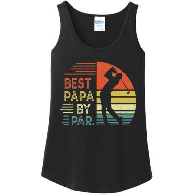 Funny Best Papa By Par Fathers Day Golf Grandpa Ladies Essential Tank