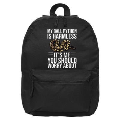 Funny Ball Python Design Snake Lover Men Women Boy Girl 16 in Basic Backpack