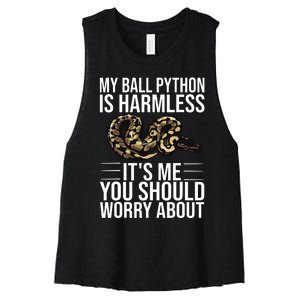 Funny Ball Python Design Snake Lover Men Women Boy Girl Women's Racerback Cropped Tank