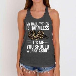 Funny Ball Python Design Snake Lover Men Women Boy Girl Women's Knotted Racerback Tank