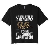 Funny Ball Python Design Snake Lover Men Women Boy Girl Women's Crop Top Tee