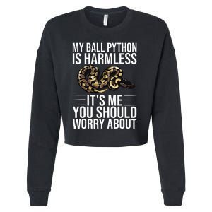 Funny Ball Python Design Snake Lover Men Women Boy Girl Cropped Pullover Crew