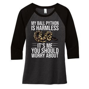 Funny Ball Python Design Snake Lover Men Women Boy Girl Women's Tri-Blend 3/4-Sleeve Raglan Shirt