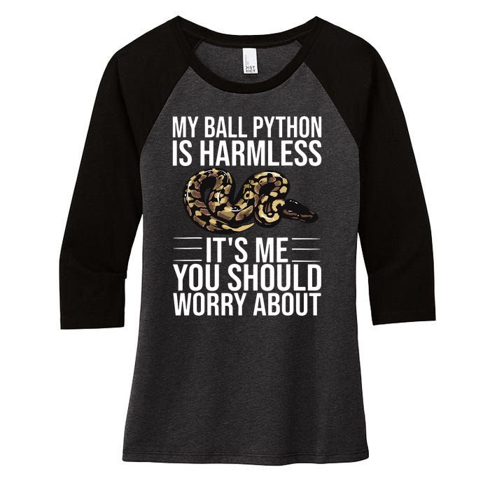 Funny Ball Python Design Snake Lover Men Women Boy Girl Women's Tri-Blend 3/4-Sleeve Raglan Shirt