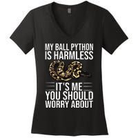 Funny Ball Python Design Snake Lover Men Women Boy Girl Women's V-Neck T-Shirt