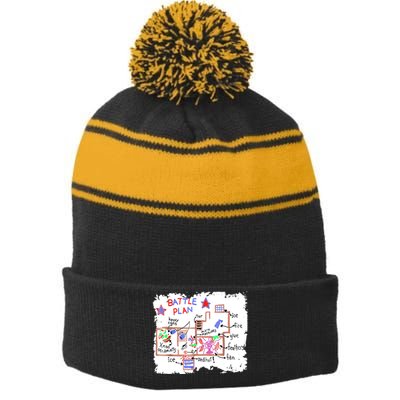 Funny Battle Plan Christmas Home Hand Dawn Alone Xmas Stripe Pom Pom Beanie