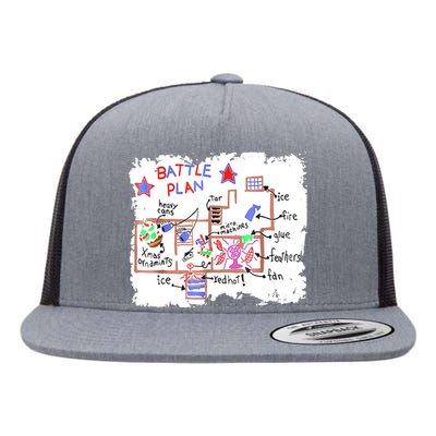 Funny Battle Plan Christmas Home Hand Dawn Alone Xmas Flat Bill Trucker Hat