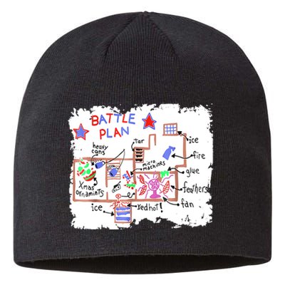 Funny Battle Plan Christmas Home Hand Dawn Alone Xmas Sustainable Beanie