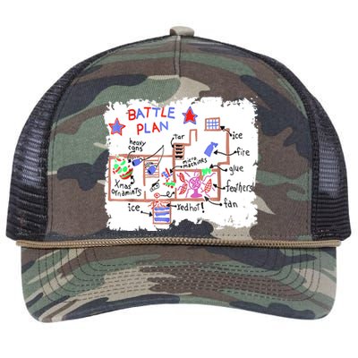 Funny Battle Plan Christmas Home Hand Dawn Alone Xmas Retro Rope Trucker Hat Cap