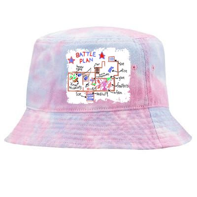 Funny Battle Plan Christmas Home Hand Dawn Alone Xmas Tie-Dyed Bucket Hat