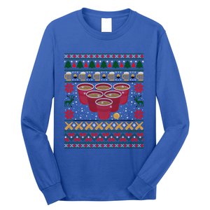 Funny Beer Pong Ugly Christmas Sweater Gift Long Sleeve Shirt