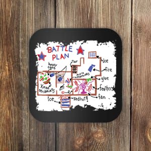 Funny Battle Plan Christmas Home Kids Hand Dawn Alone Xmas Coaster