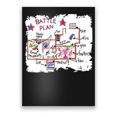 Funny Battle Plan Christmas Home Kids Hand Dawn Alone Xmas Poster