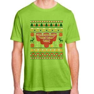 Funny Beer Pong Ugly Christmas Sweater Gift Adult ChromaSoft Performance T-Shirt