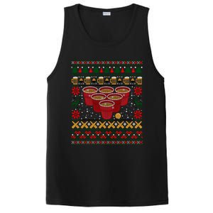 Funny Beer Pong Ugly Christmas Sweater Gift PosiCharge Competitor Tank