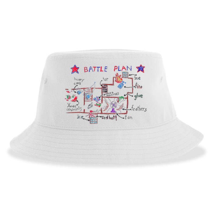 Funny Battle Plan Christmas Home Hand Dawn Alone Xmas Sustainable Bucket Hat