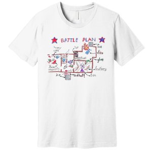 Funny Battle Plan Christmas Home Hand Dawn Alone Xmas Premium T-Shirt