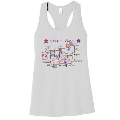 Funny Battle Plan Christmas Home Hand Dawn Alone Xmas Women's Racerback Tank