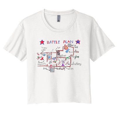 Funny Battle Plan Christmas Home Hand Dawn Alone Xmas Women's Crop Top Tee