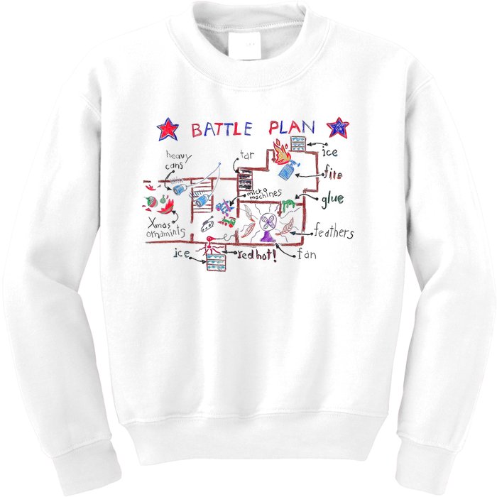 Funny Battle Plan Christmas Home Hand Dawn Alone Xmas Kids Sweatshirt