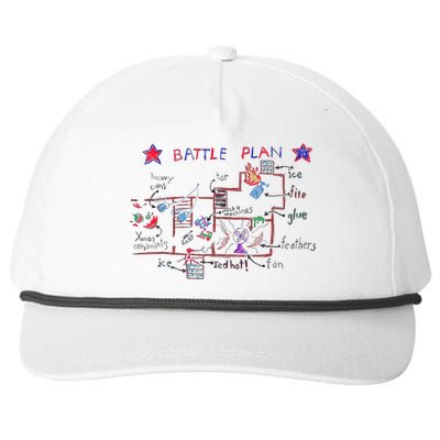 Funny Battle Plan Christmas Home Hand Dawn Alone Xmas Snapback Five-Panel Rope Hat