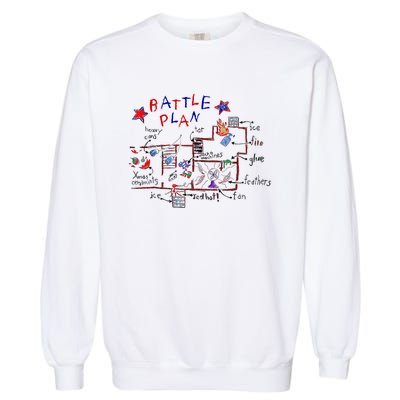 Funny Battle Plan Christmas Home Hand Dawn Alone Xmas Garment-Dyed Sweatshirt