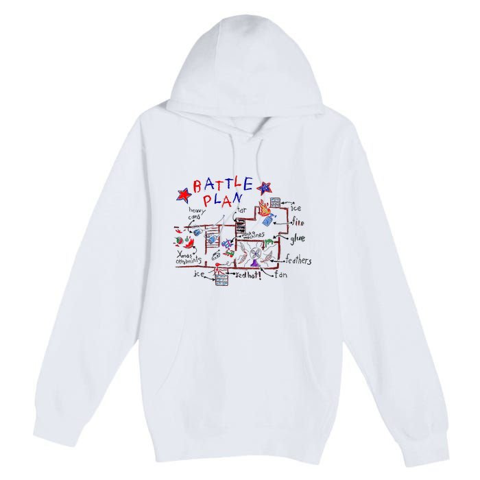 Funny Battle Plan Christmas Home Hand Dawn Alone Xmas Premium Pullover Hoodie