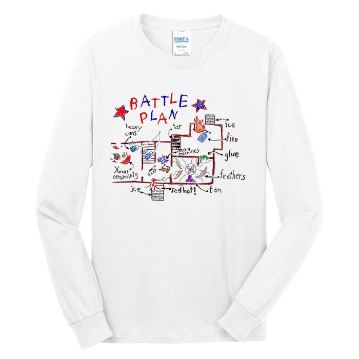 Funny Battle Plan Christmas Home Hand Dawn Alone Xmas Tall Long Sleeve T-Shirt