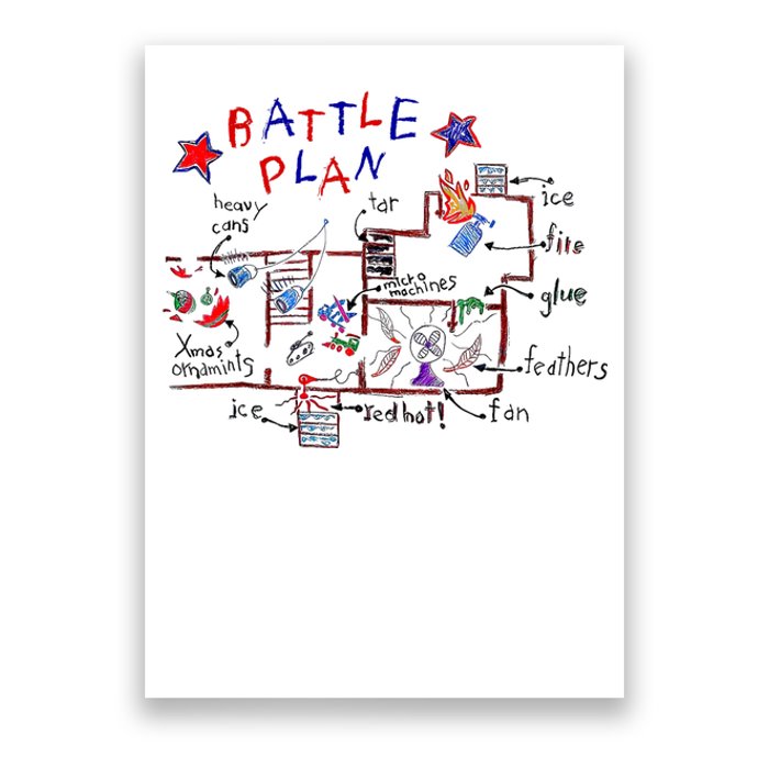 Funny Battle Plan Christmas Home Hand Dawn Alone Xmas Poster