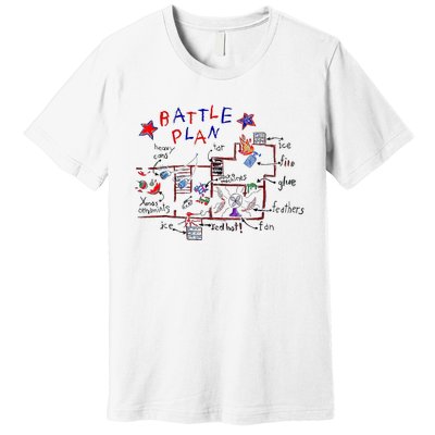 Funny Battle Plan Christmas Home Hand Dawn Alone Xmas Premium T-Shirt