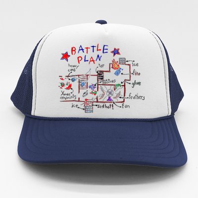 Funny Battle Plan Christmas Home Hand Dawn Alone Xmas Trucker Hat