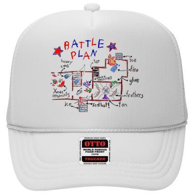 Funny Battle Plan Christmas Home Hand Dawn Alone Xmas High Crown Mesh Back Trucker Hat