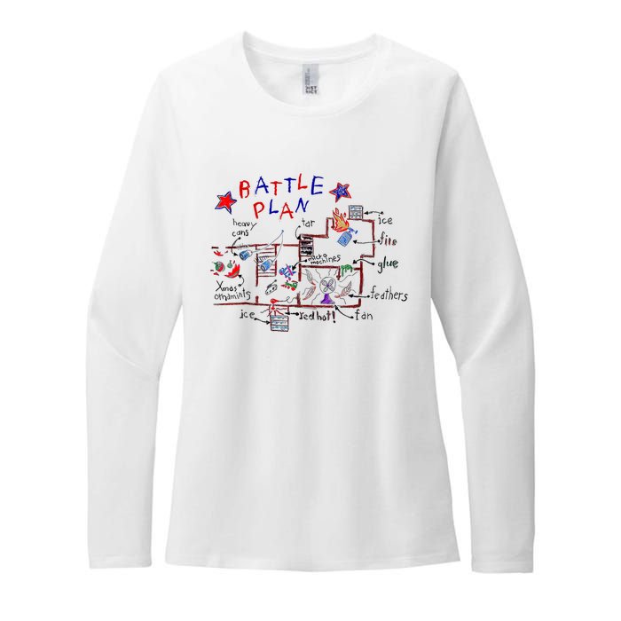 Funny Battle Plan Christmas Home Hand Dawn Alone Xmas Womens CVC Long Sleeve Shirt