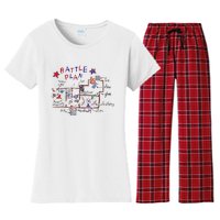 Funny Battle Plan Christmas Home Hand Dawn Alone Xmas Women's Flannel Pajama Set