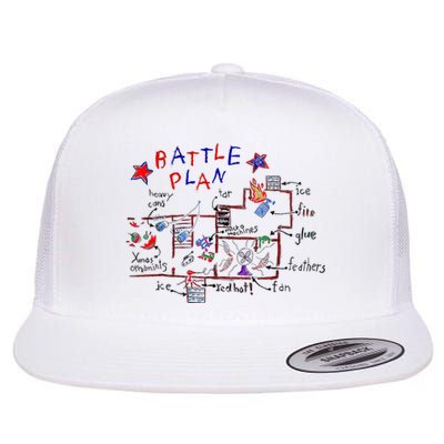 Funny Battle Plan Christmas Home Hand Dawn Alone Xmas Flat Bill Trucker Hat