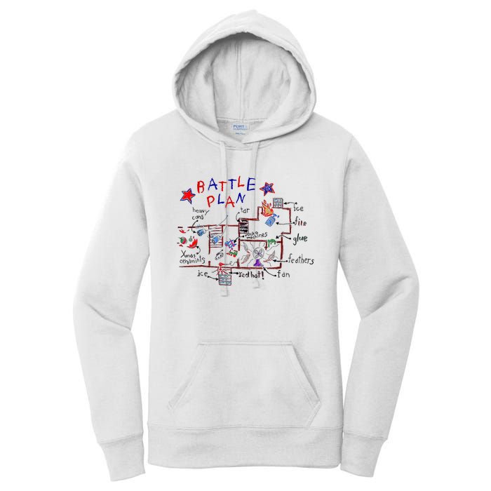 Funny Battle Plan Christmas Home Hand Dawn Alone Xmas Women's Pullover Hoodie