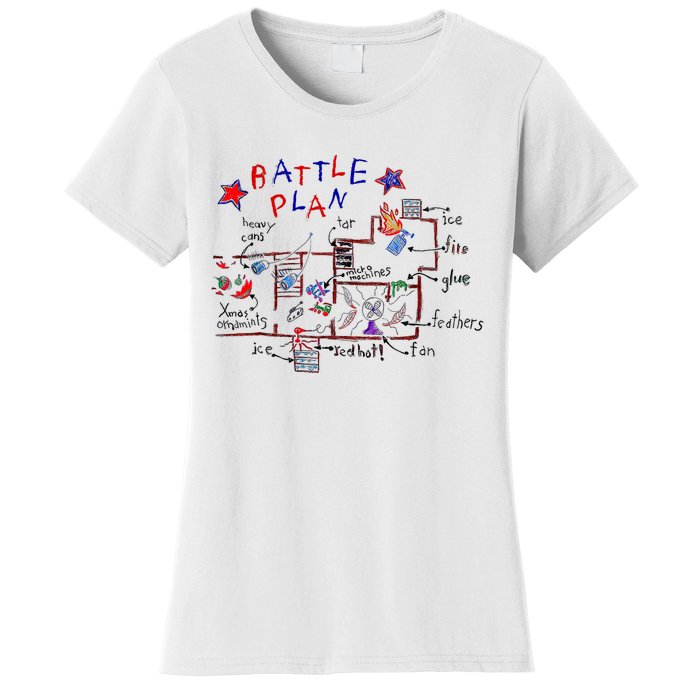 Funny Battle Plan Christmas Home Hand Dawn Alone Xmas Women's T-Shirt