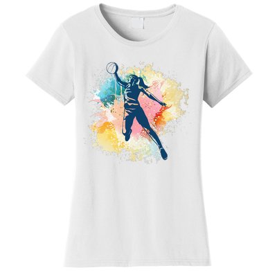 funny Basketball Player Woman Sport Teen Basketball Women's T-Shirt