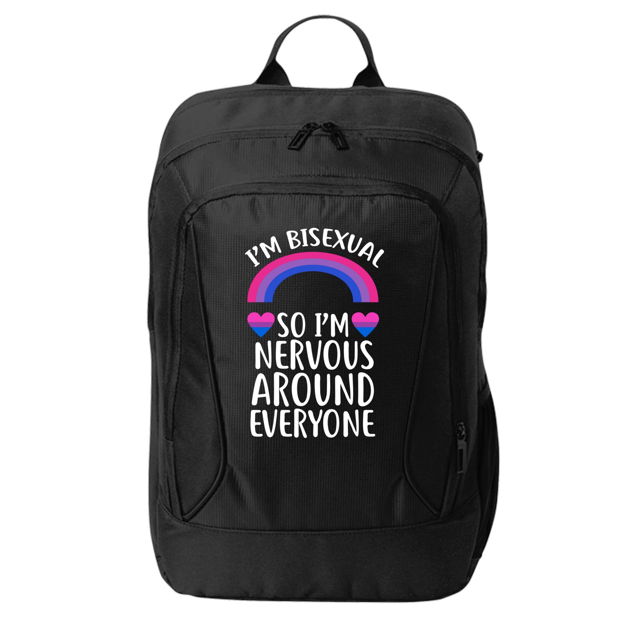 Funny Bisexual Pride Flag Colored Quote Gift City Backpack