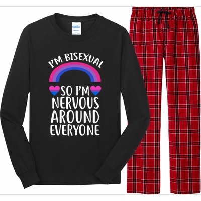 Funny Bisexual Pride Flag Colored Quote Gift Long Sleeve Pajama Set