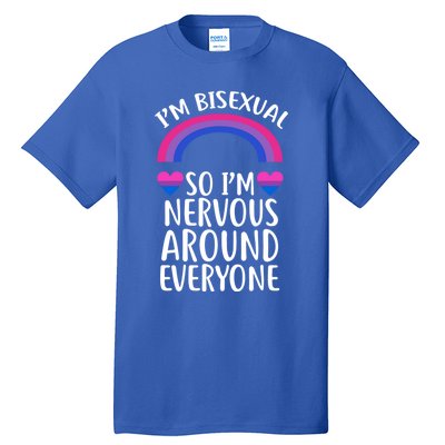 Funny Bisexual Pride Flag Colored Quote Gift Tall T-Shirt