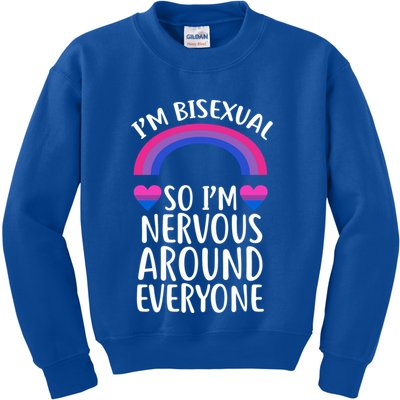 Funny Bisexual Pride Flag Colored Quote Gift Kids Sweatshirt