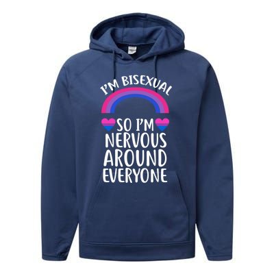 Funny Bisexual Pride Flag Colored Quote Gift Performance Fleece Hoodie