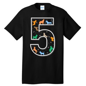 Fifth Birthday Puppy 5 Year Old Birthday Dog Tall T-Shirt