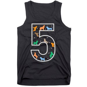 Fifth Birthday Puppy 5 Year Old Birthday Dog Tank Top